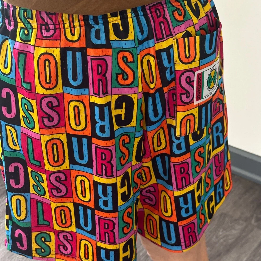Cross Colours Y2K Block Letter Drawstring Shorts Men’s M Bold